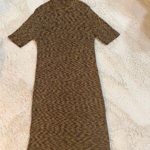 Elegant Knit Midi Dress in Brown size XS/Small
